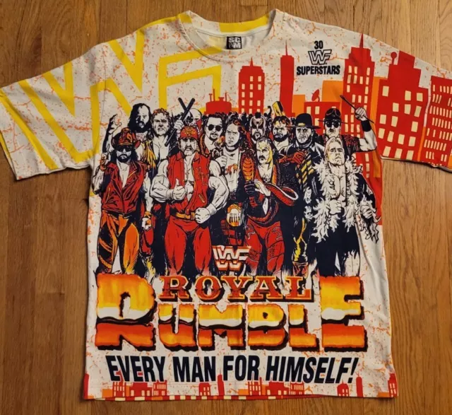 Vintage 1992 WWF Royal Rumble Pay Per View Ric Flair Hulk Hogan Macho Man AOP T