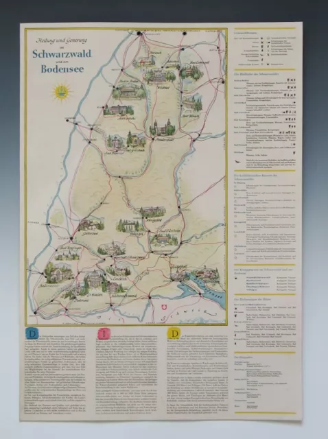 GROßE Werbepappe SCHWARZWALD + BODENSEE um 1950