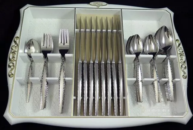 Oneida Community VENETIA Stainless 49 Piece Service for 8 Forks Spoon Shiny Mint