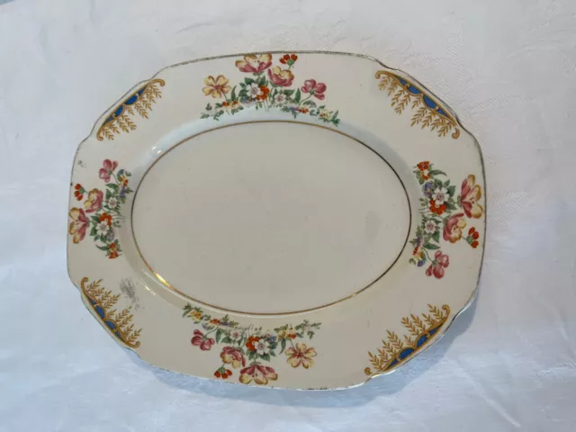 Vintage John Maddock & Sons Sandwich Plate With Lovely Floral Border