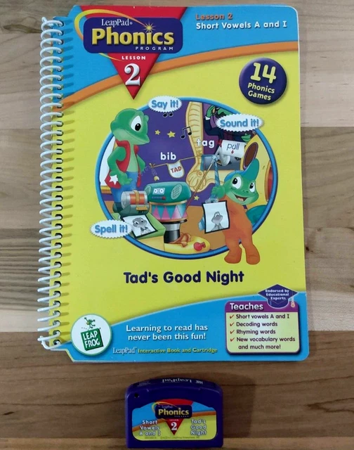 LeapFrog LeapPad Phonics Program Tad's Good Night Lesson 2 Book W/ Cartridge