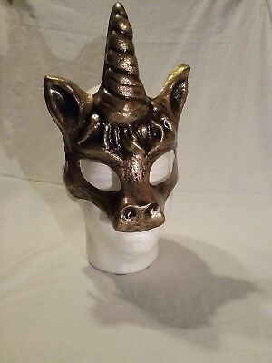 Gold unicorn mask, masquerade, carnival, mardi gras, venetian Mask