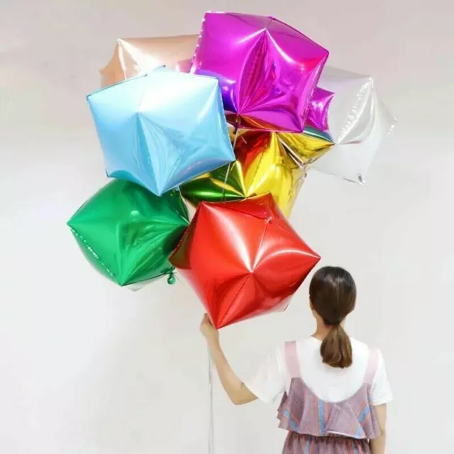 24" Square /Cube Shape Aluminum 4D Foil Balloon Wedding Birthday Christmas Party