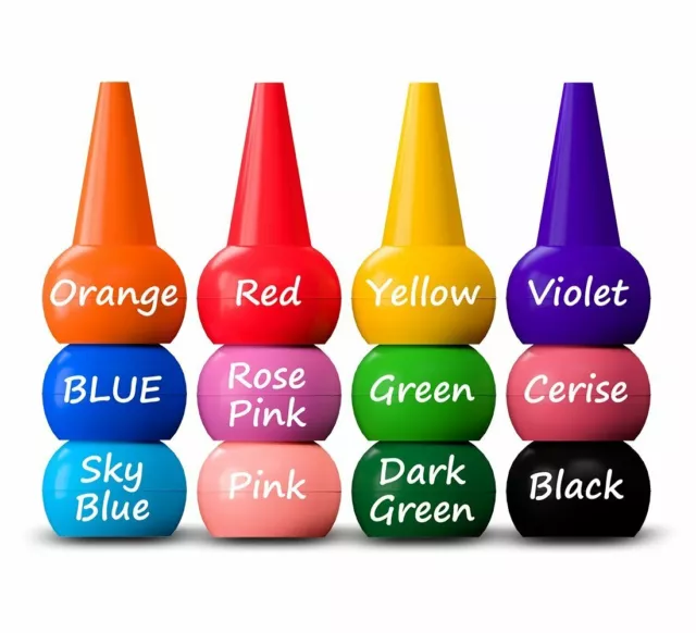 12 couleurs crayons pour tout-petits crayons poignée de paume, bâtons crayons de peinture au doigt