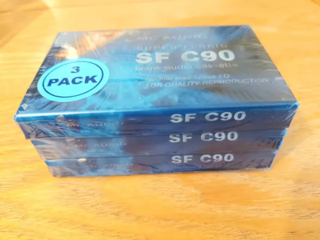 Vintage Mr Audio SF C90 SuperFerric 3 Pack Sealed Blank 90Minutes Cassette Tapes