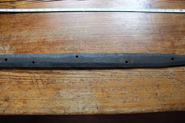 Antique Straight Hand Forged 25.5" Barn Door hinge, Strap Gate Black Cast Iron 4
