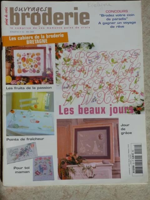 MAGAZINE OUVRAGES BRODERIE Point De Croix n° 51 mars 2003 EUR 5,00