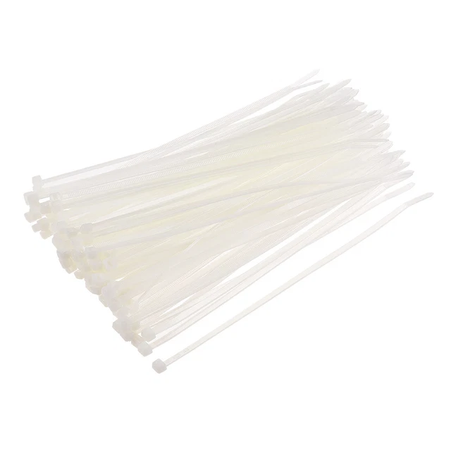 250 pezzi fascette di ricambio 9 pollici x 0,16 pollici nylon autofissante bianco