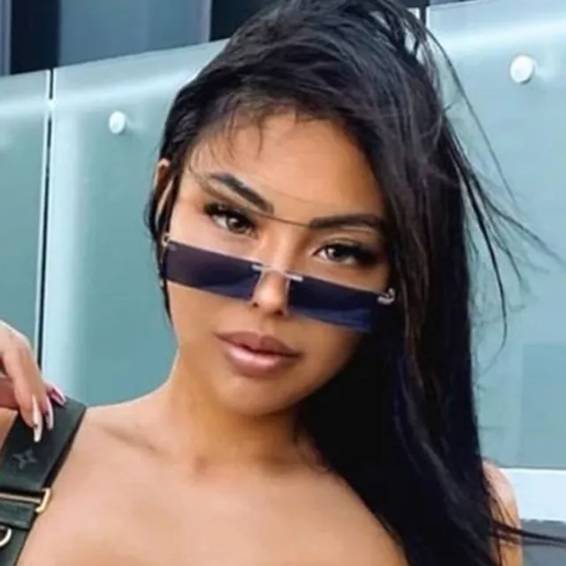 Fashion Square Rimless Hip Hop Small Sunglasses Mens Women Outdoor Shade Glasses