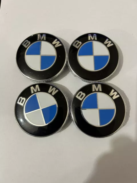 Lot 4 Cache Moyeu Bmw Logo Jante Centre De Roue 68 Mm Emblème Insigne 68mm Bleu