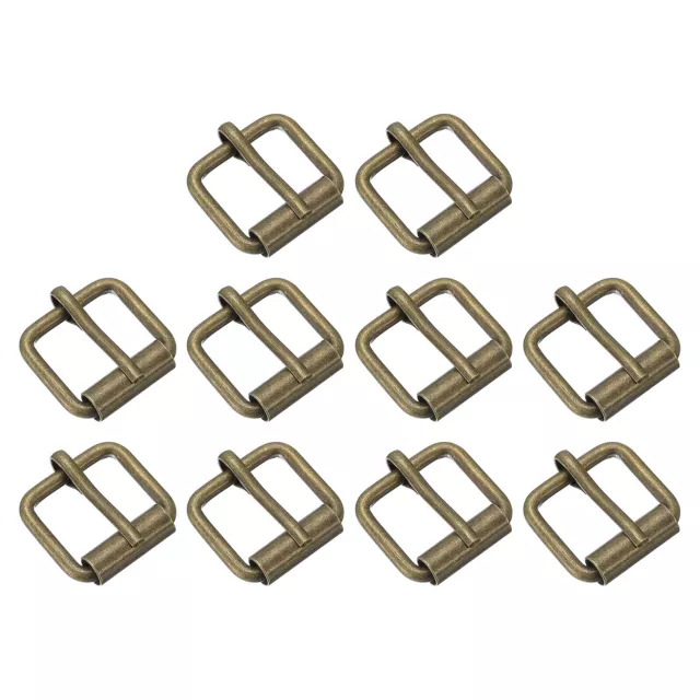 Roller Buckles, 30pcs 15x12.5mm 2.5mm Thick Metal Belt Pin Buckle, Bronze Tone