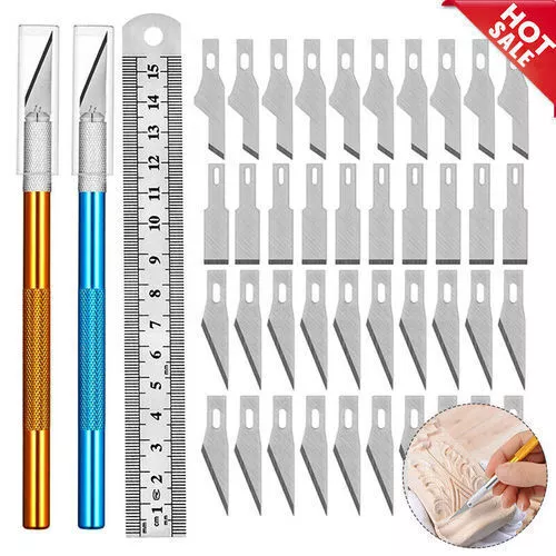 Kit43 Set Coltelli Esatto Lame Ricarica Righello Xacto per Artigianato Cutting Design Fai Da Te