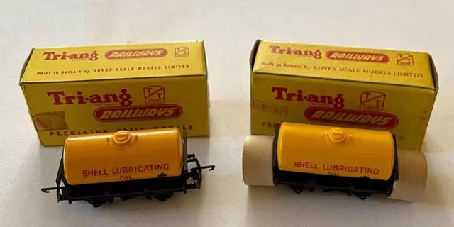 2 Mint Boxed Triang Tt Gauge T76 Shell Lubricating Oil Tank Wagons