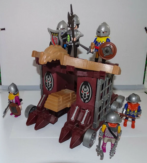 Playmobil Vintage Médiéval – Set Catapulte 3653 De 1993 Avec Chevaliers Et Chariot