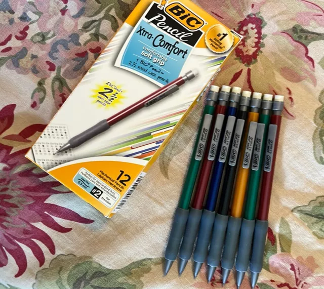 12 Pencils BIC Xtra-Comfort Mechanical Pencils 0.5mm #2, Assorted Color Barrels