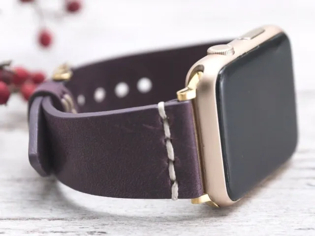 Purple Leather iWatch Band Wrist Strap for Apple Watch 1 2 3 438mm40mm 42mm