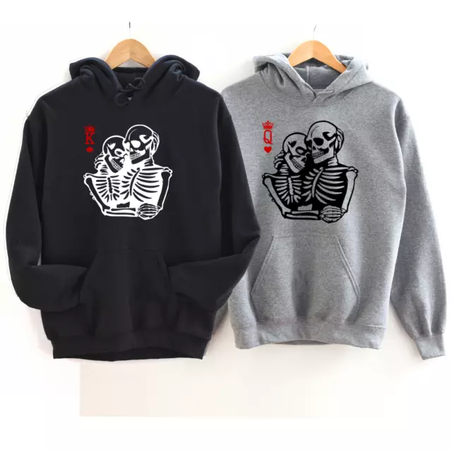 Skeleton Lovers King And Queen Couple Matching Sweatshirts Valentine's Day Gifts