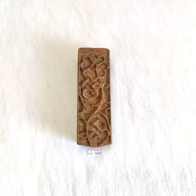 Vintage Flower Design Old Handmade Textile Printing Block Wooden Stamp W360