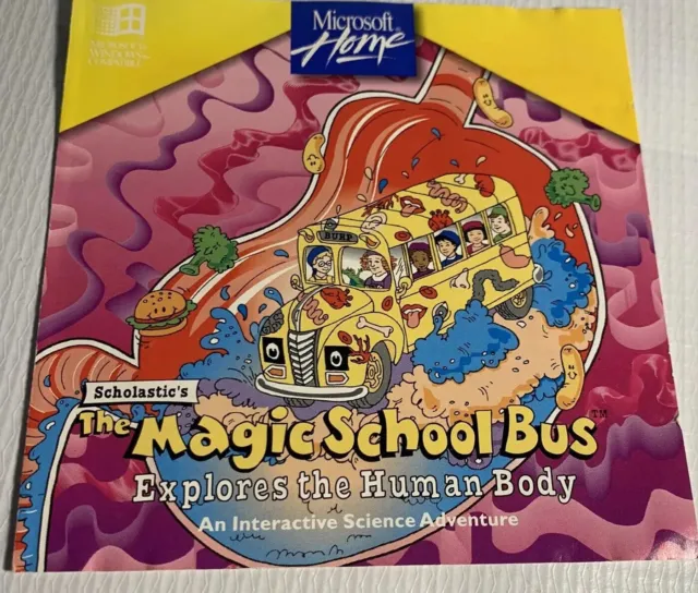 1994 Magic School Bus Scholastic Explores Human Body Interactive Game PC CDROM