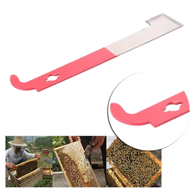 J Shape Beekeeping Bee Tool Red Curved Tail Bee Hive Hook Stainless Scraper po