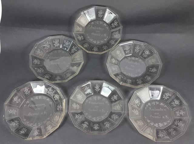 Lot De 6 Assiettes à Huîtres Arcoroc – Verre Pressé Vintage, France, Bon état