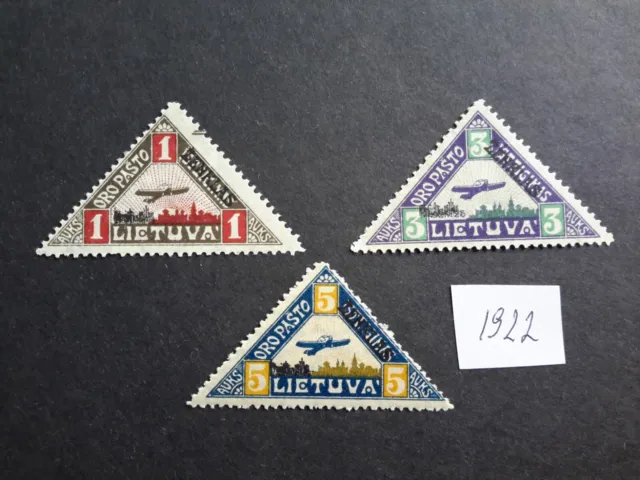 stamps Lithuania 1922Sc C 15-17