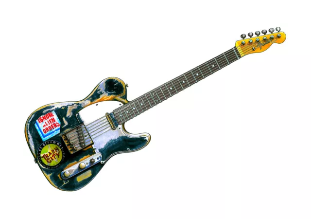 Joe Strummer's 1966 Fender Telecaster impresión en lona