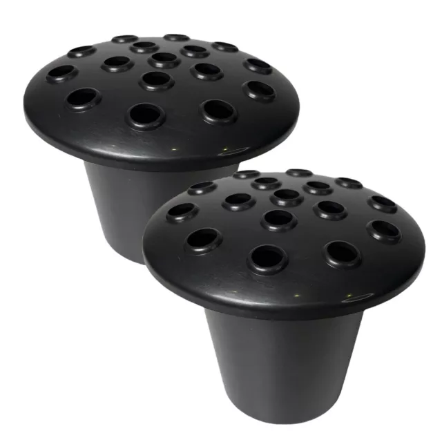 Tomba Memorial Fiore Vaso Inserire Con Coperchio Nero - Set Di 2