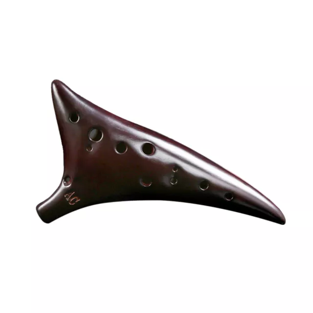 12 Holes Warped-tail Ceramic Ocarina Alto C Hand Painted Musical Instrument U3R9