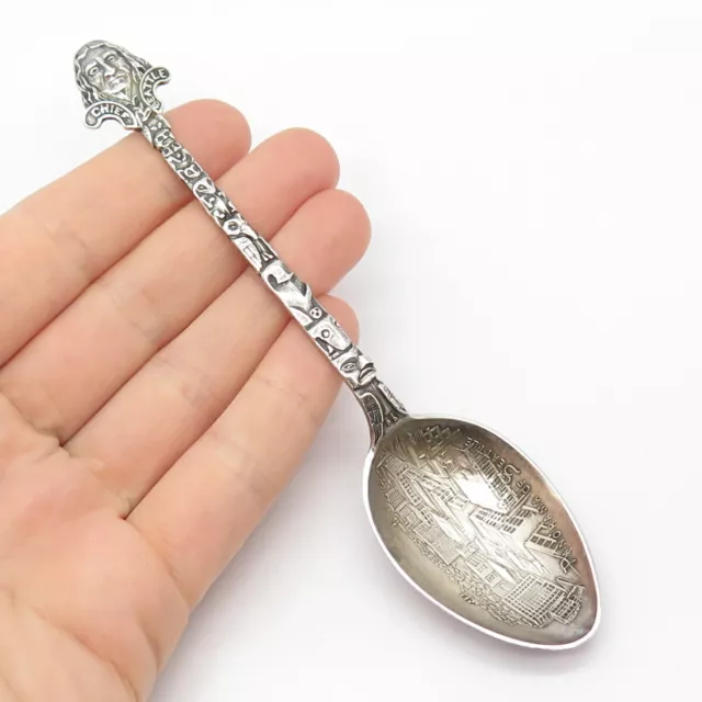 925 Sterling Silver Antique "Totem Pole Pioneer Square Seattle Wash." Tea Spoon