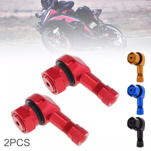 2pcs 90 Degree CNC Motorcycle Tire Valve Stems Rim Wheel Tubeless Air Stem