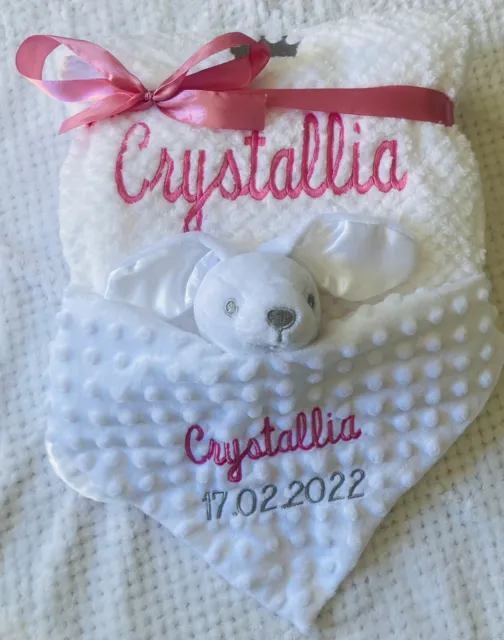 Beautiful personalised Embroidered Baby Bundles Blanket And Comforter set ❤️