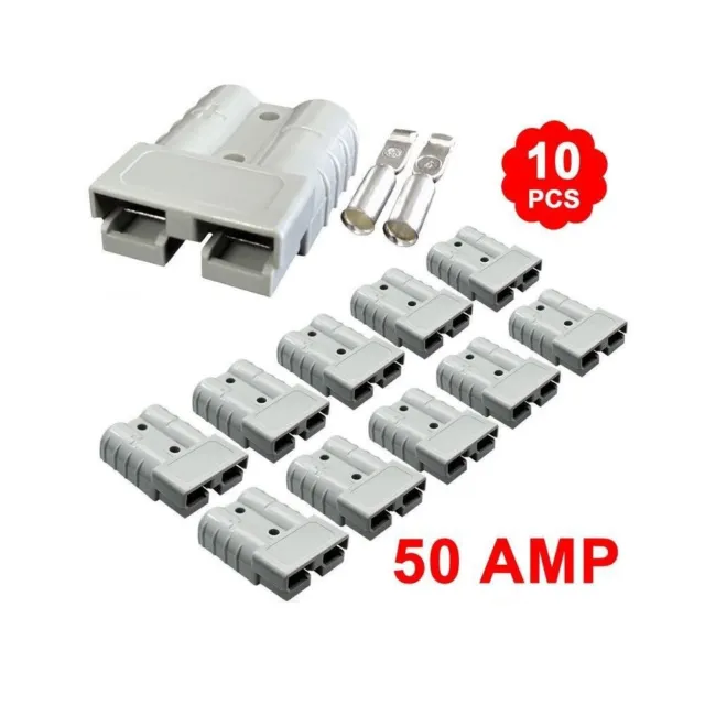 Plug For Anderson Wire & Cable Connectors 10PCS 12-24V DC 2 Stitches 50 AMP