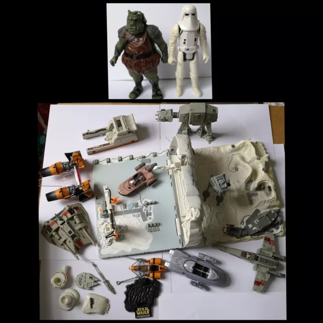 VTG Micro Machines Star Wars Playset + Vehicles Figures Bundle & 2 1980s Figures