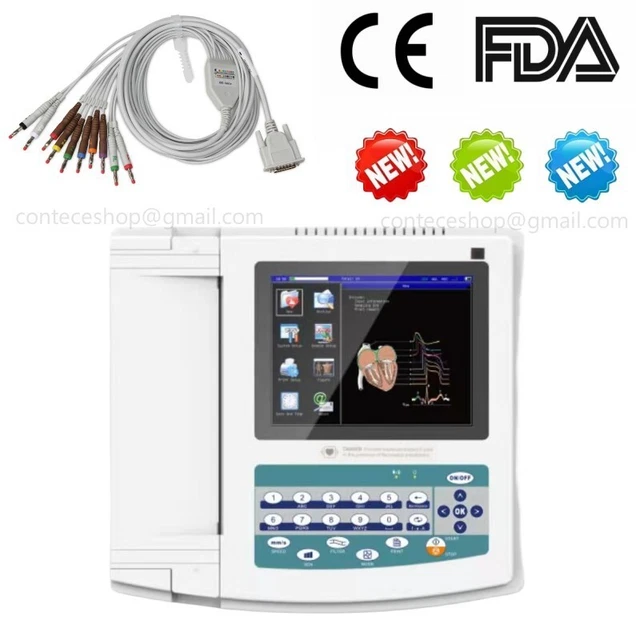 Electrocardiographe ECG 12 Canaux CONTEC ECG1200G Tactile Avec Logiciel Et Interprétation - Neuf