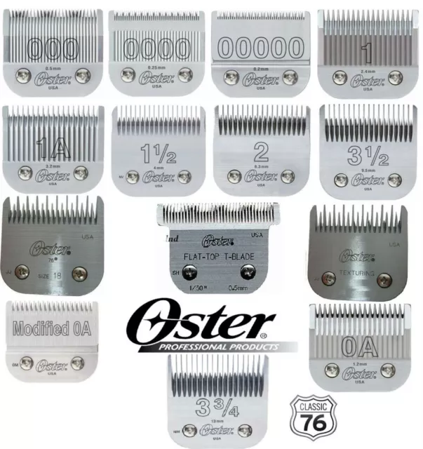 OSTER DETACHABLE CLIPPER BLADES for Models 76, Titan,10, Octane, Pwline, Xcell