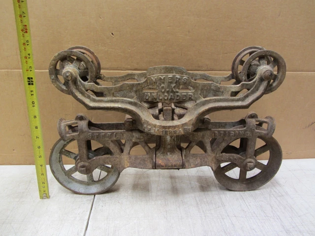 Vtg Antique Myers Swivel Hay Carrier Barn Trolley Carrier Farm Pulley Unloader