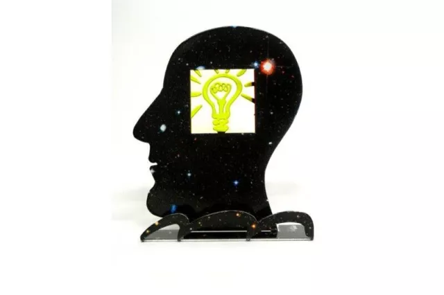 David Gerstein Pop Art HEAD WHAT AN IDEA Scultura in acciaio tagliato al laser