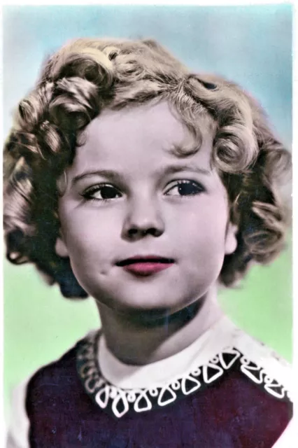 SHIRLEY  TEMPLE  PHOTOCARD POSTCARD EARLY 1930's VINTAGE COLOURED unused