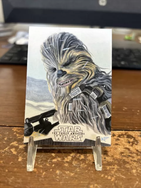 Topps Star Wars Chrome The Force Awakens 1/1 Sketch Card Kris Penix Chewbacca