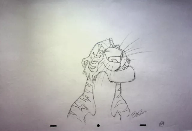 BEN RUSH  SIGNED Hand Drawn Character Shere Khan JUNGLE BOOK 1967 Pencil Art