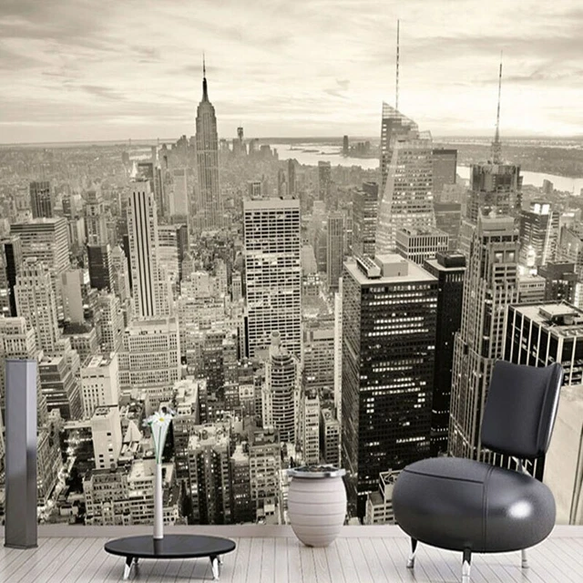 Papier Peint 3D Ville Vue New York Revetement Mural Haute Qualite 4 Finitions