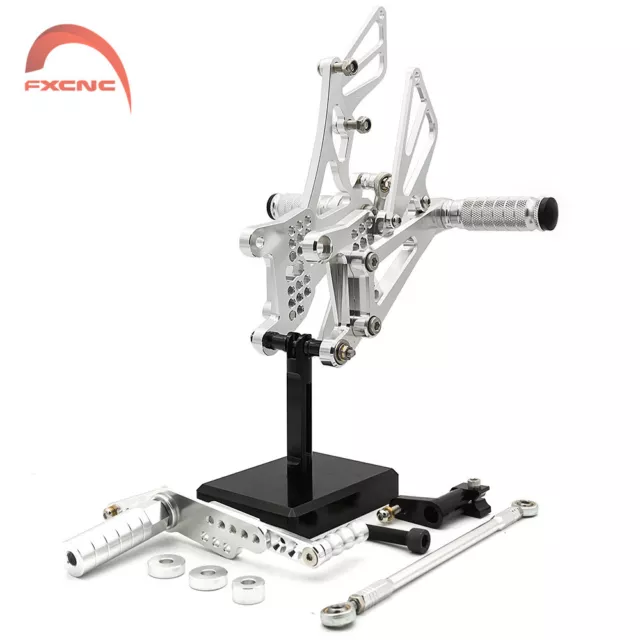 CNC Aluminum Adjustable Motorcycle Rearset Footpegs For Yamaha YZF R1 2007-2008