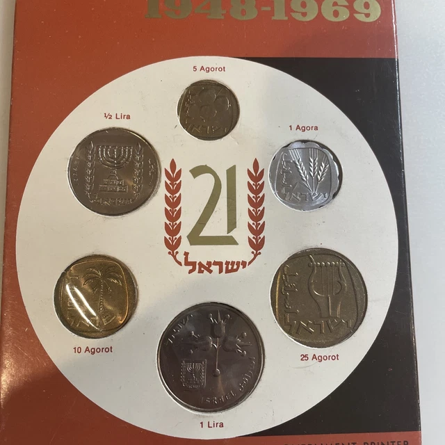 Coin Sets Of All Nations  Common Wealth Of Israel  194& 1969 W/Card
