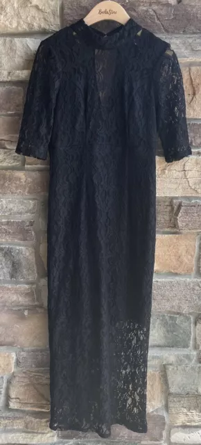 BCBG Generation Dress Women’s Size 8 Black Lace Short Sleeve Dress