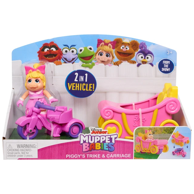 Disney Junior Muppet Babies Miss Piggy Trike and Carriage Set 2 in 1 Vehicle NEW
