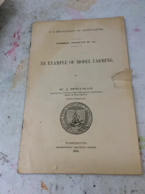 191 US DEPARTMENT OF AGRICULTURE FARMERS BULLETIN 1910 Example Of Model Farming