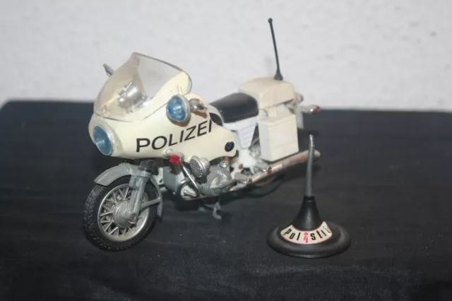 Altes Polistil Motorrad BMW R75/5 Polizei Metall Modell Modellauto 1/15 selten