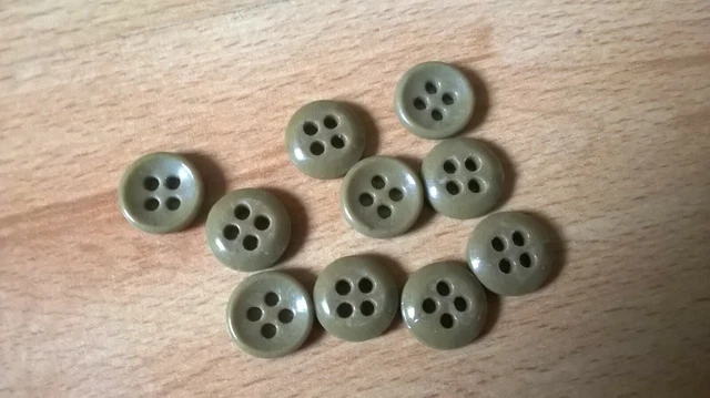 Lot De 10 Boutons Vintage Marron Avec Strass - Verre, Pied 1,3x1,6cm - Ref 0067