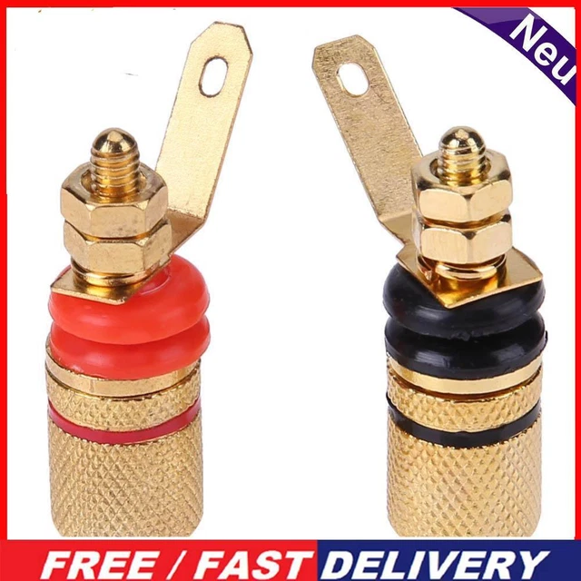 4 pezzi Audiocrast CF45G/R rilegatura in fibra di carbonio Post terminale placcato oro/rodio